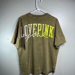 PINK Acid Wash Oversized Graphic Tee – Love PINK Back Print